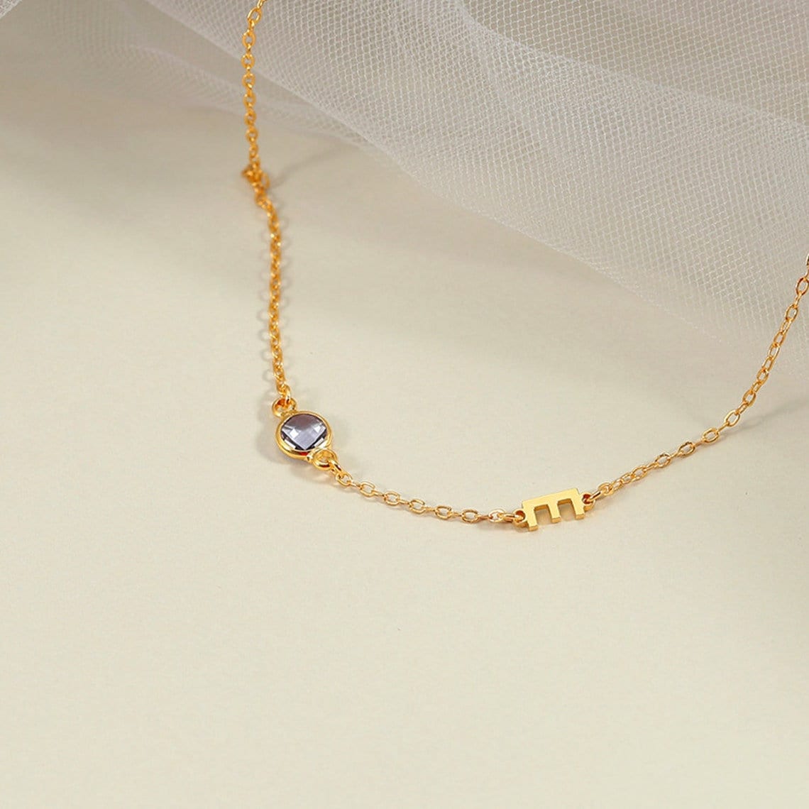 Initial Necklace with Diamond - CG3377S,CG3378S,CG3379S,CG3380S,CG3381S,CG3402S,CG3403S,CG3404S,CG3405S,CG3406S,CG3427S,CG3428S,CG3429S,CG3430S,CG3431S